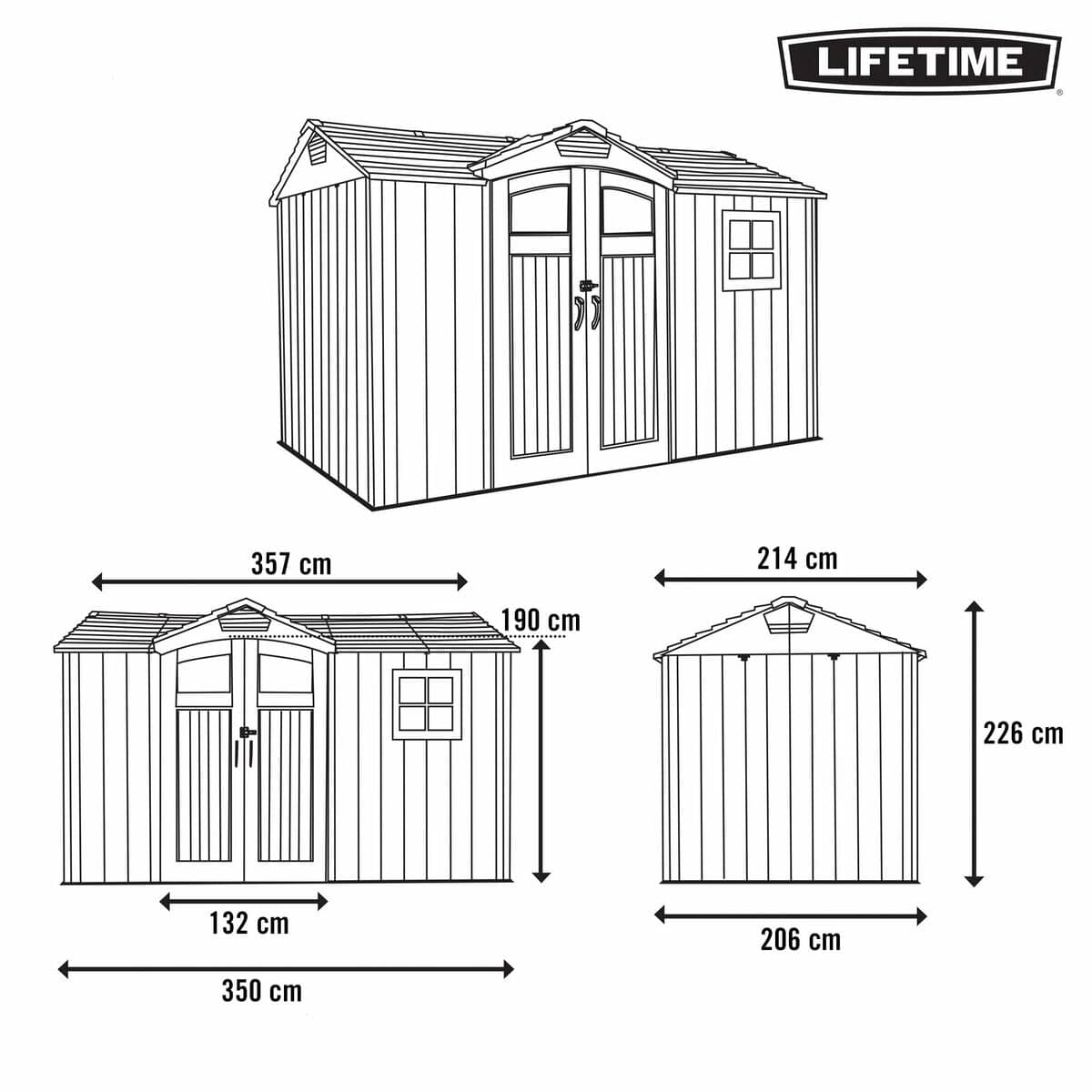 Caseta Lifetime 356 x 225 x 213 cm Gris