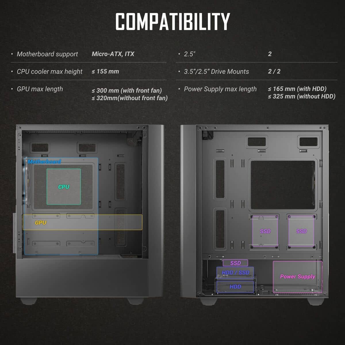 Caja Semitorre ATX Antec NX500M Negro (Reacondicionado A)