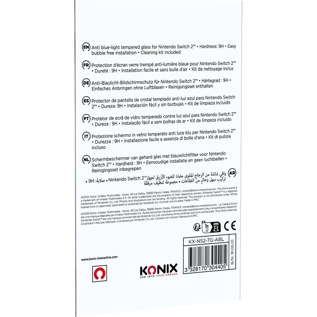 Protector de Pantalla para Nintendo Switch 2 KONIX
