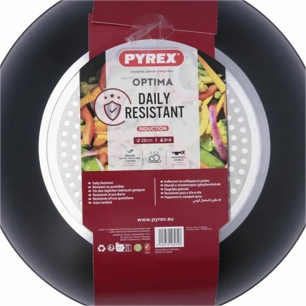 Sartén Wok Pyrex Negro Aluminio