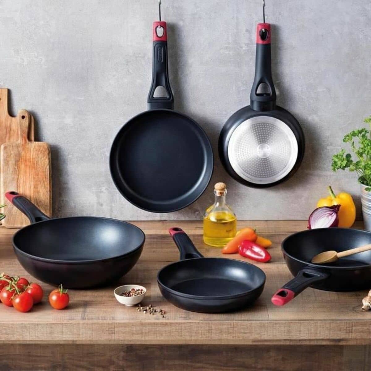 Sartén Wok Pyrex Negro Aluminio