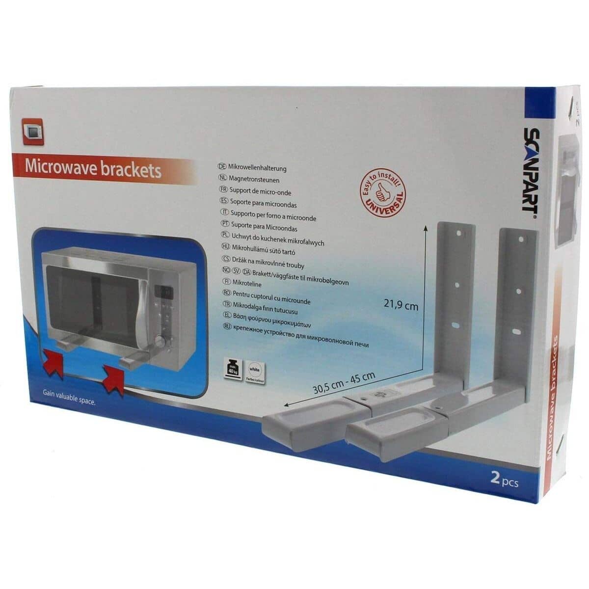 Soporte para microondas Elka Pieterman 73.000.055.10 Blanco 35 kg