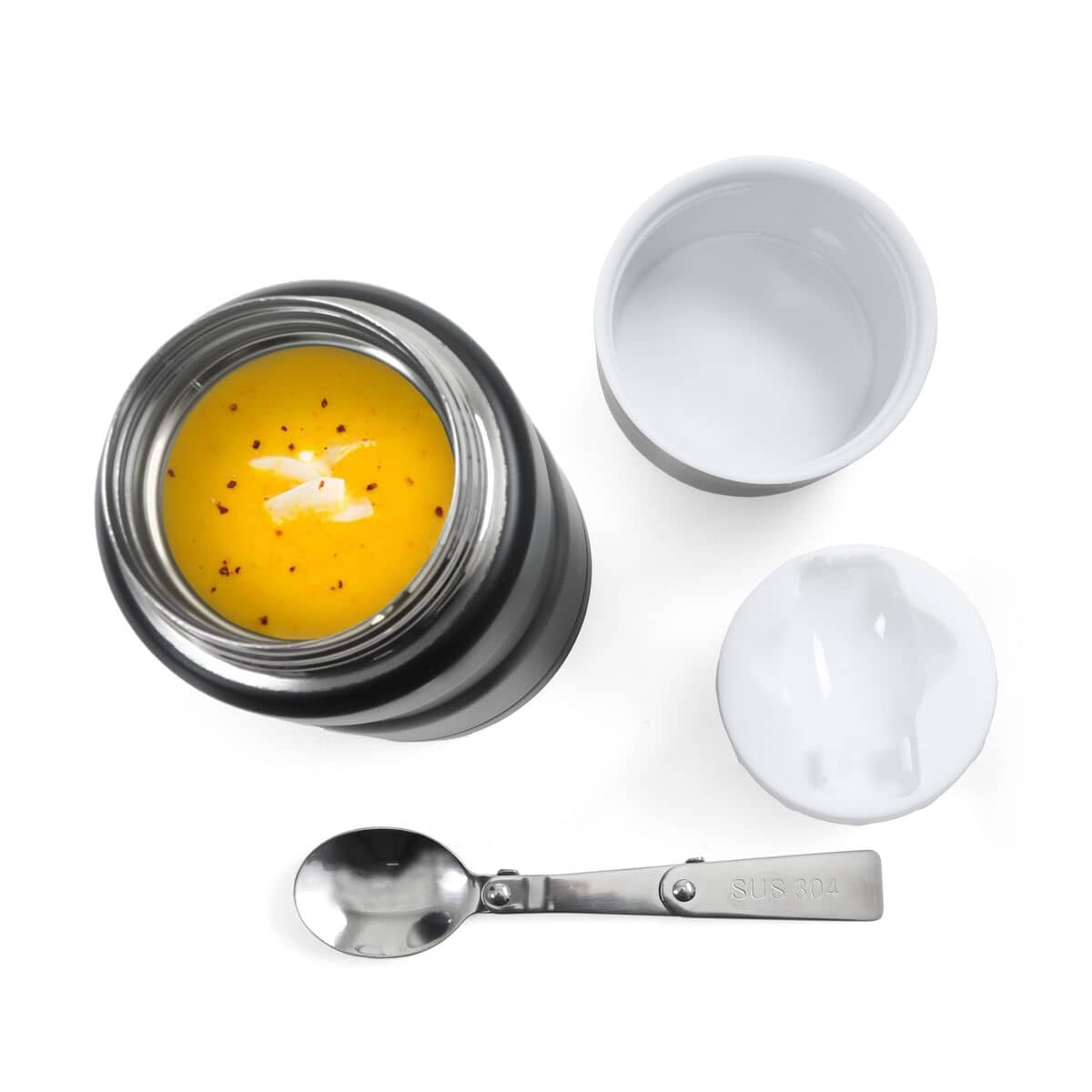 Termo para Alimentos ThermoSport Negro Acero 750 ml (6 Unidades)