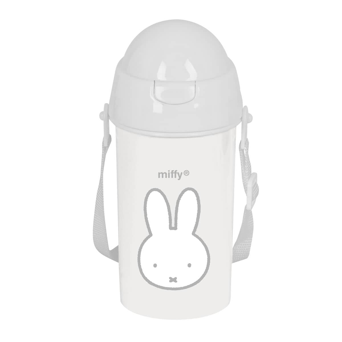 Botella con Tapa y Pajita Miffy Niebla Gris PVC 500 ml