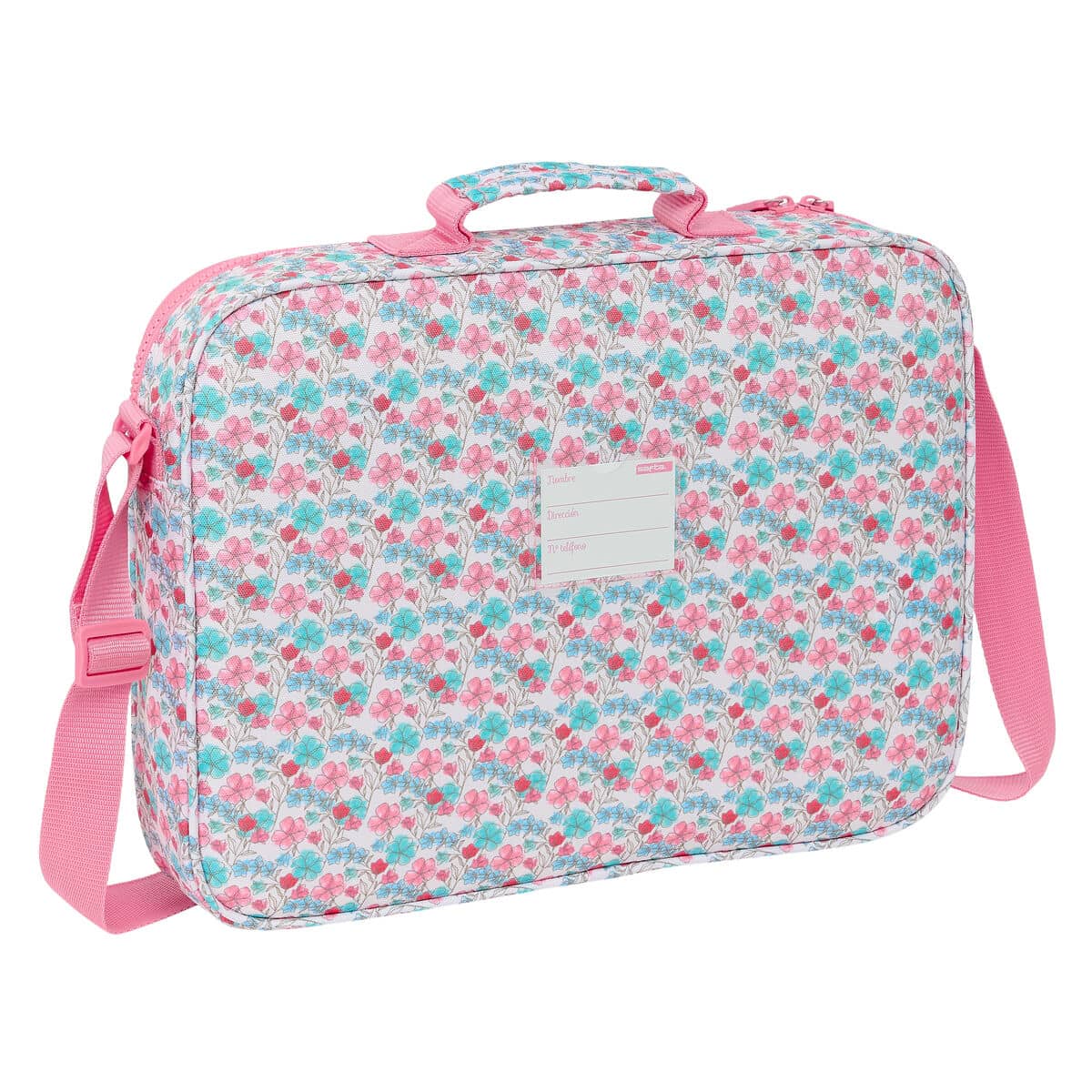 Cartera Escolar Moos Flores Multicolor 38 x 28 x 6 cm