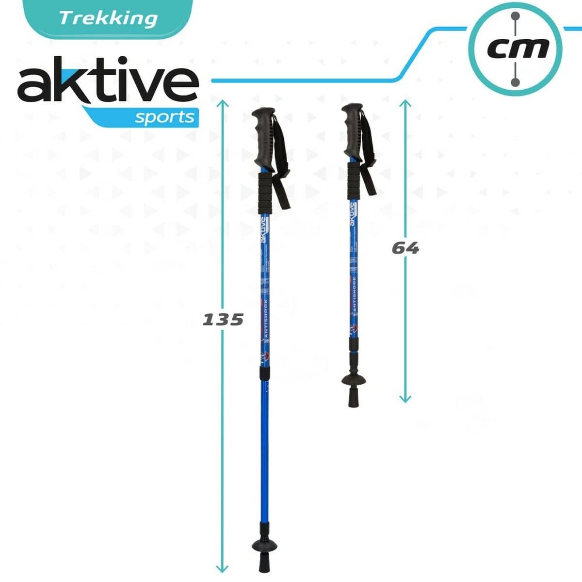 Bastón Trekking Aktive 5,3 x 135 x 5,3 cm