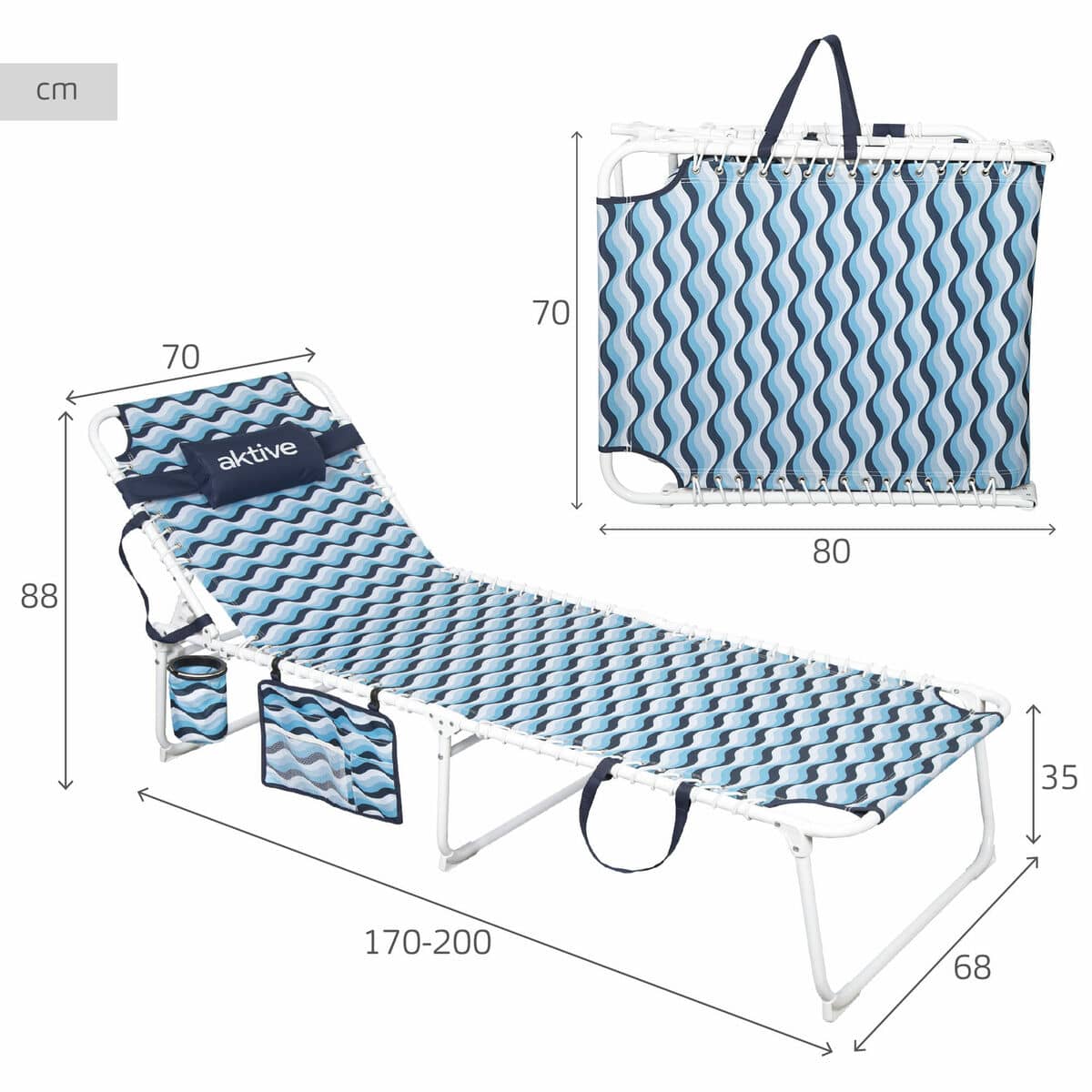 Hamaca Aktive Azul Acero 200 x 88 x 70 cm