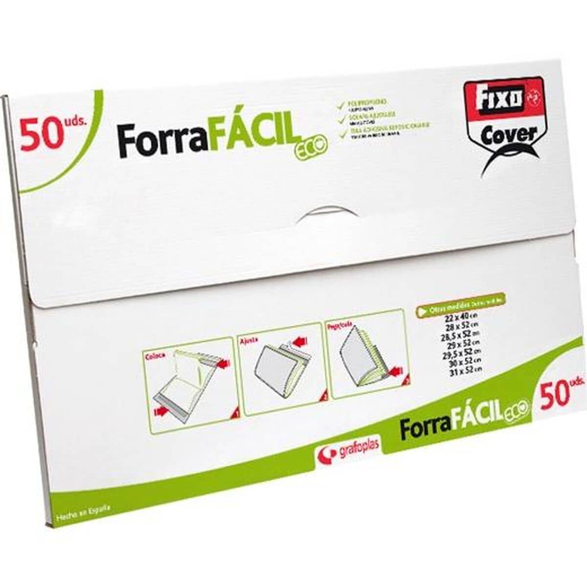 Forro Adhesivo para Libros Fixo FORRAFÁCIL ECO Transparente 29 x 52 cm (4 Unidades)
