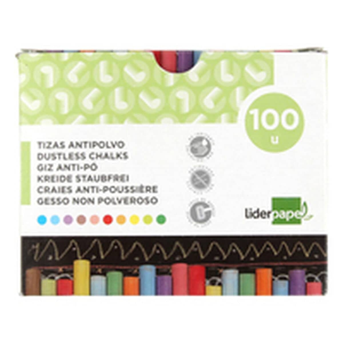 Tizas Liderpapel TZ08 Multicolor (100 Unidades)