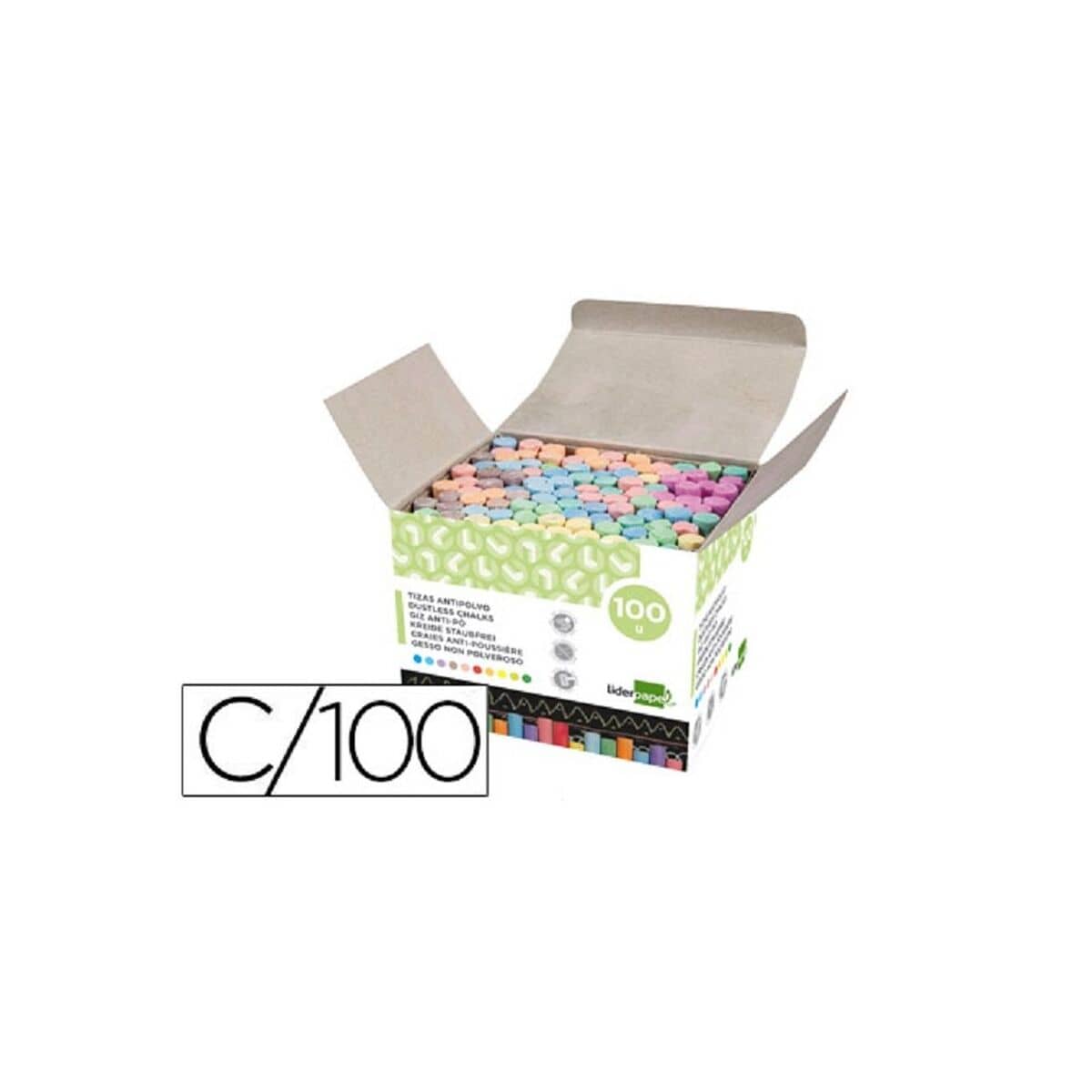 Tizas Liderpapel TZ08 Multicolor (100 Unidades)