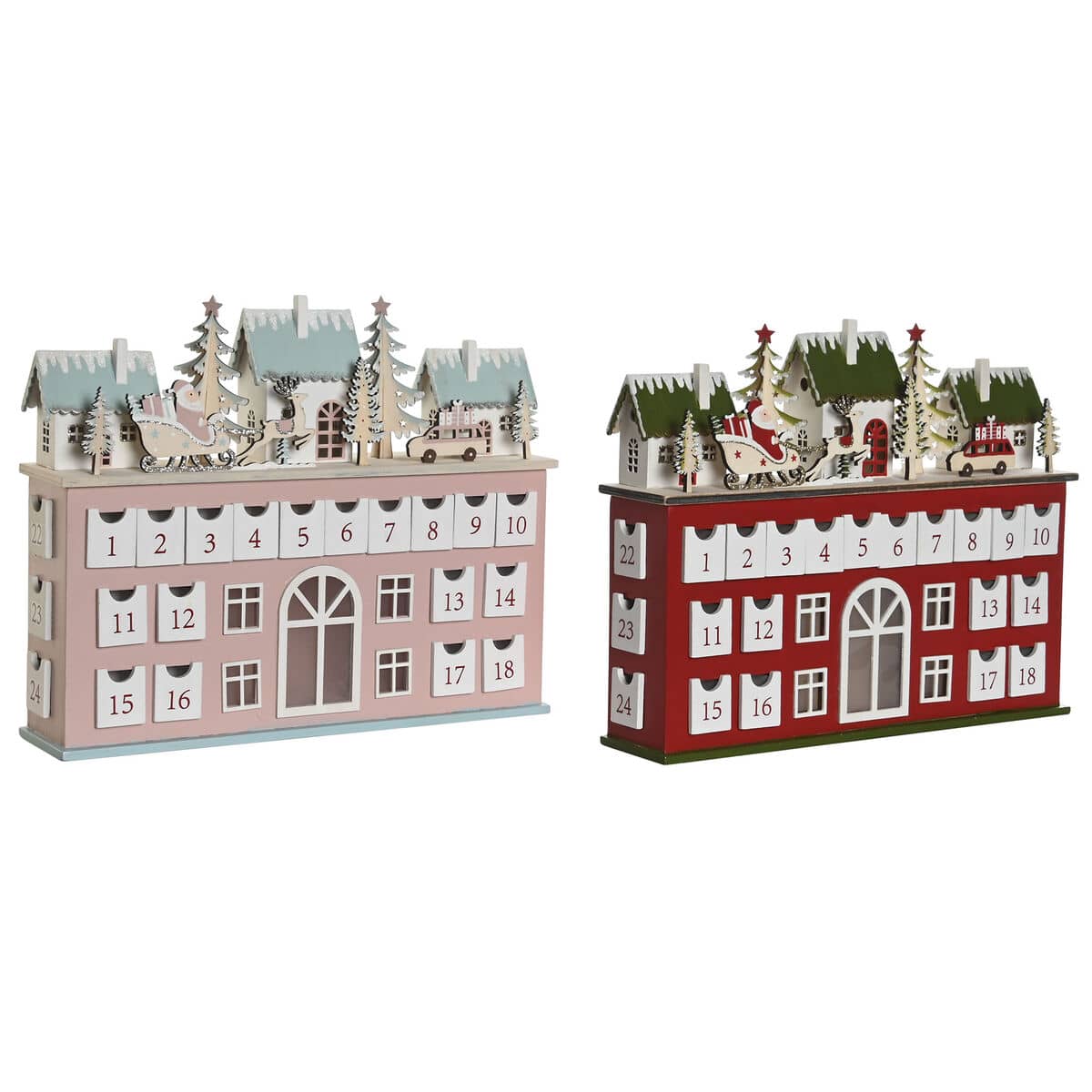 Calendario de Adviento DKD Home Decor Madera 37,5 x 8,5 x 31 cm (2 Unidades)