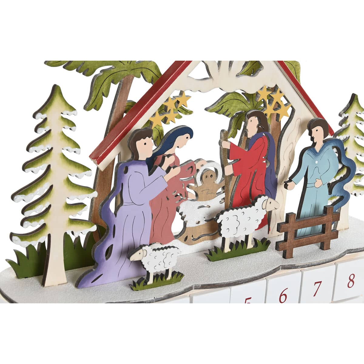 Calendario de Adviento DKD Home Decor Madera 34 x 8,5 x 36,5 cm (2 Unidades)
