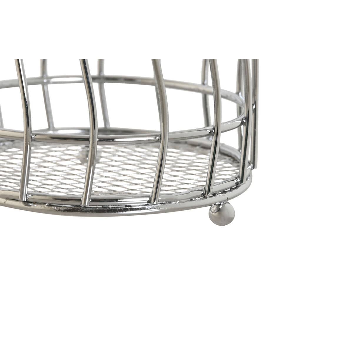 Cesto para cubiertos Home ESPRIT Plateado Metal 11.5 x 11.5 x 15.5 cm