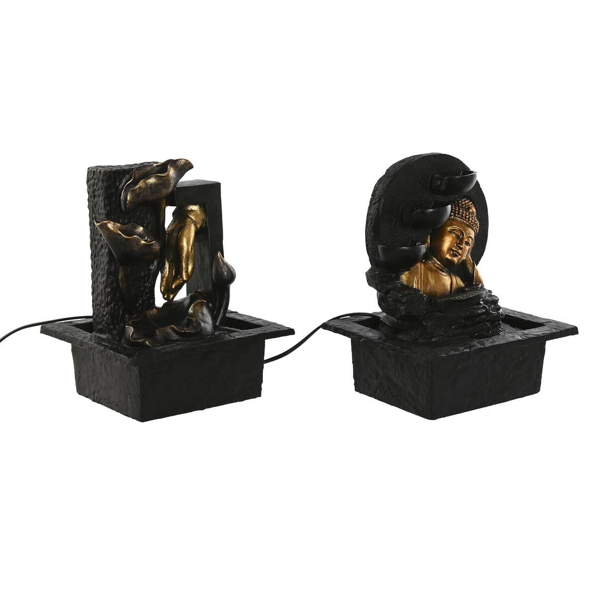 Fuente de Jardín Home ESPRIT Resina Buda Oriental 21 x 19 x 27 cm (2 Unidades)