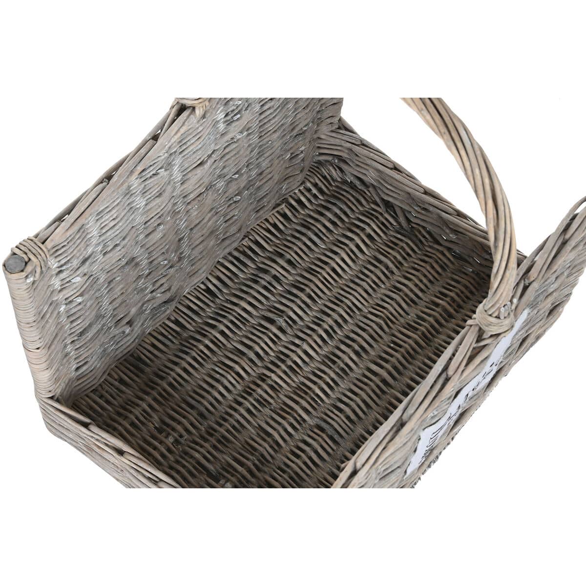 Soporte para Leña Home ESPRIT Natural Mimbre 47 x 35 x 54 cm (2)
