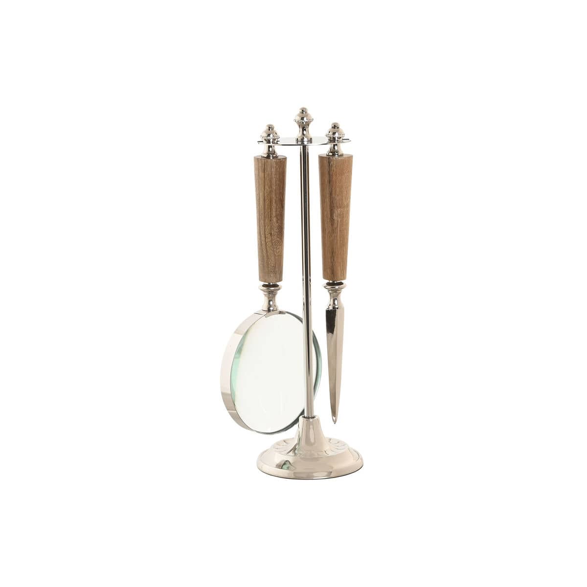 Lupa Home ESPRIT Cristal Acero Acacia 8 x 8 x 30 cm