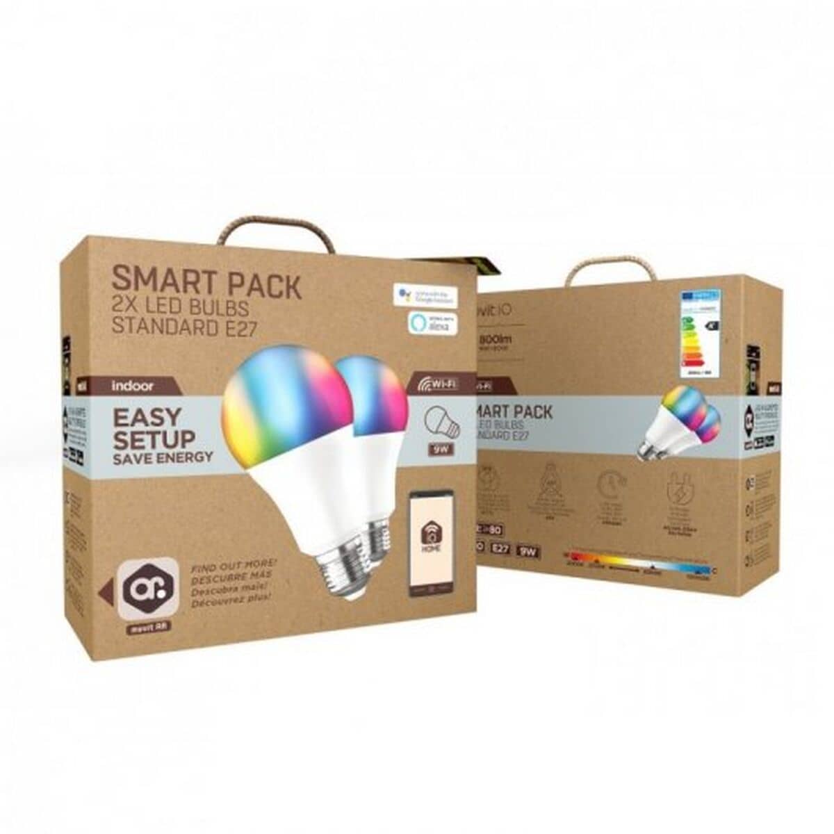 muvit iO pack 2 Bombillas A60, E27 800lm, 9W, RGB+CCT, D60* H118