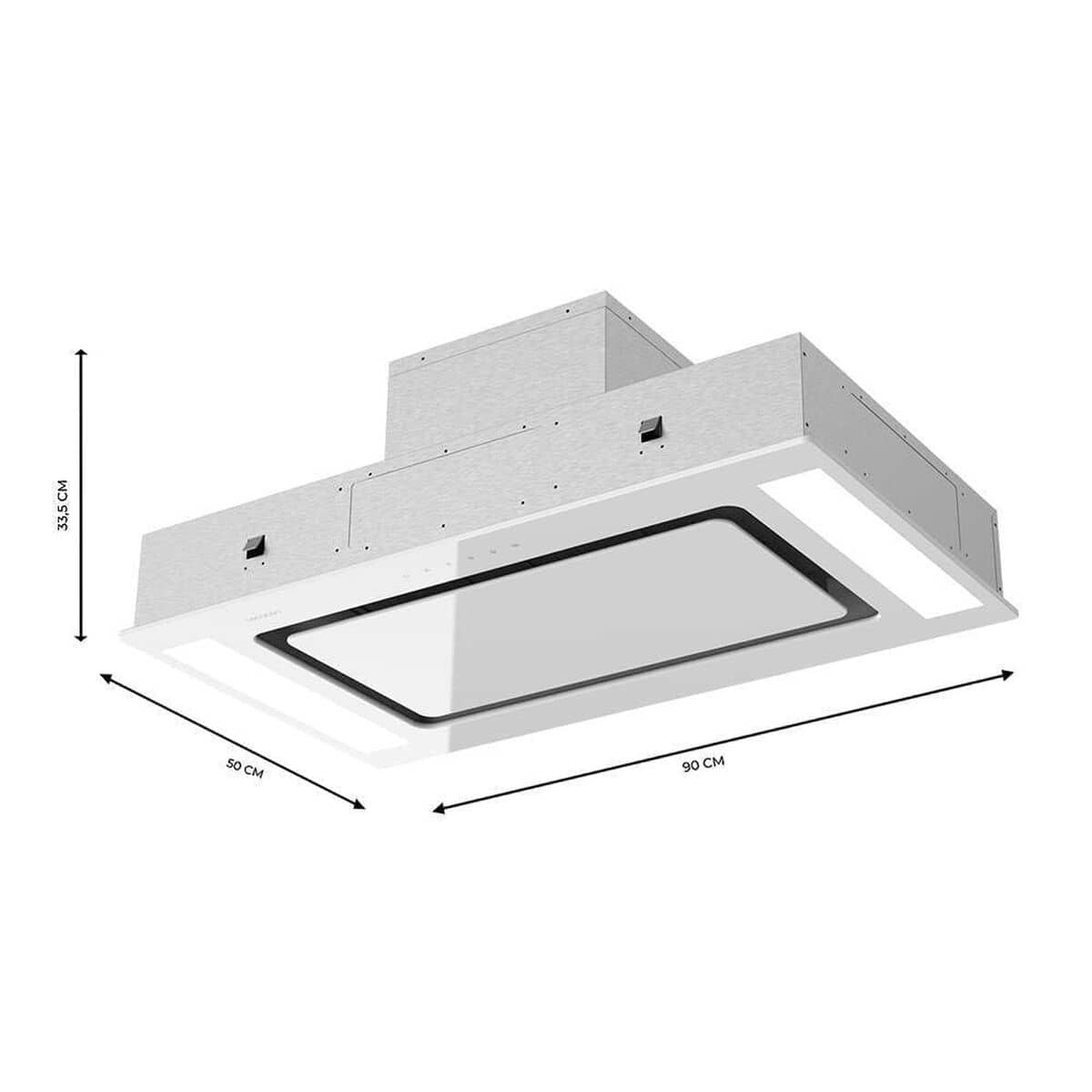 Cecotec Campana Convencional Integrable Bolero Flux TIR 908000 Blanco Cristal 90cm A++