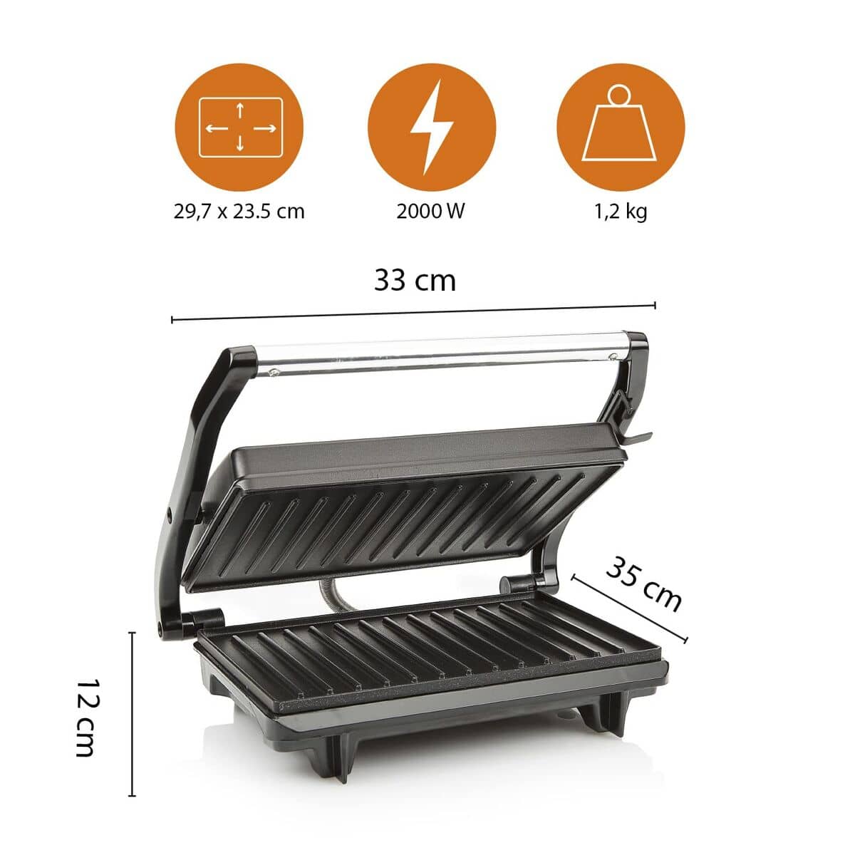 Plancha Grill Tristar GR-2853 Negro 2000 W (Reacondicionado B)