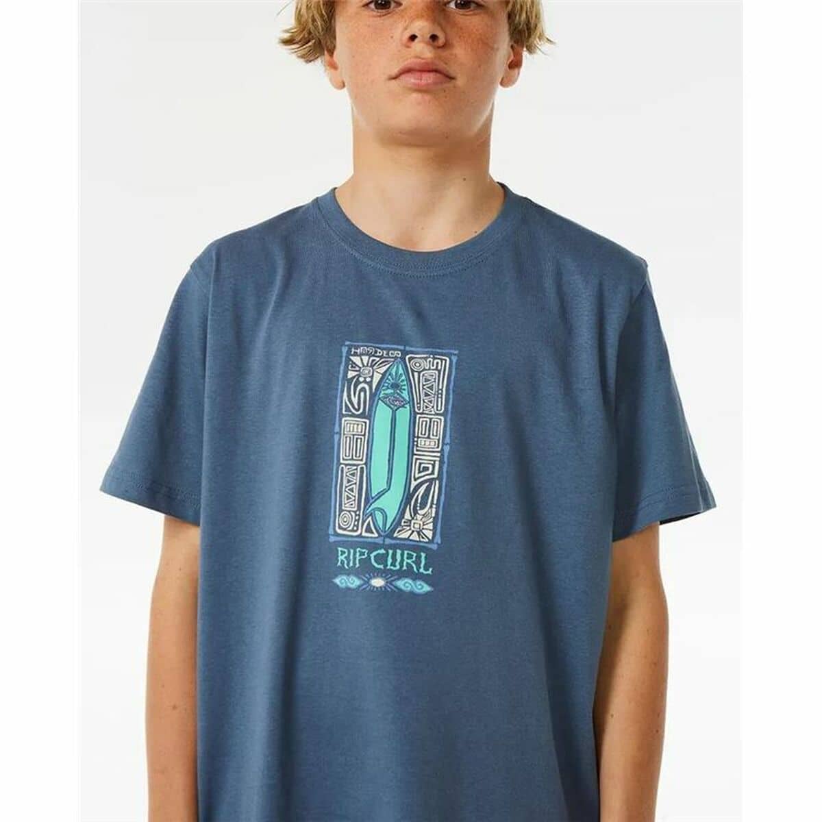 Camiseta de Manga Corta Infantil Rip Curl Lost Island Azul