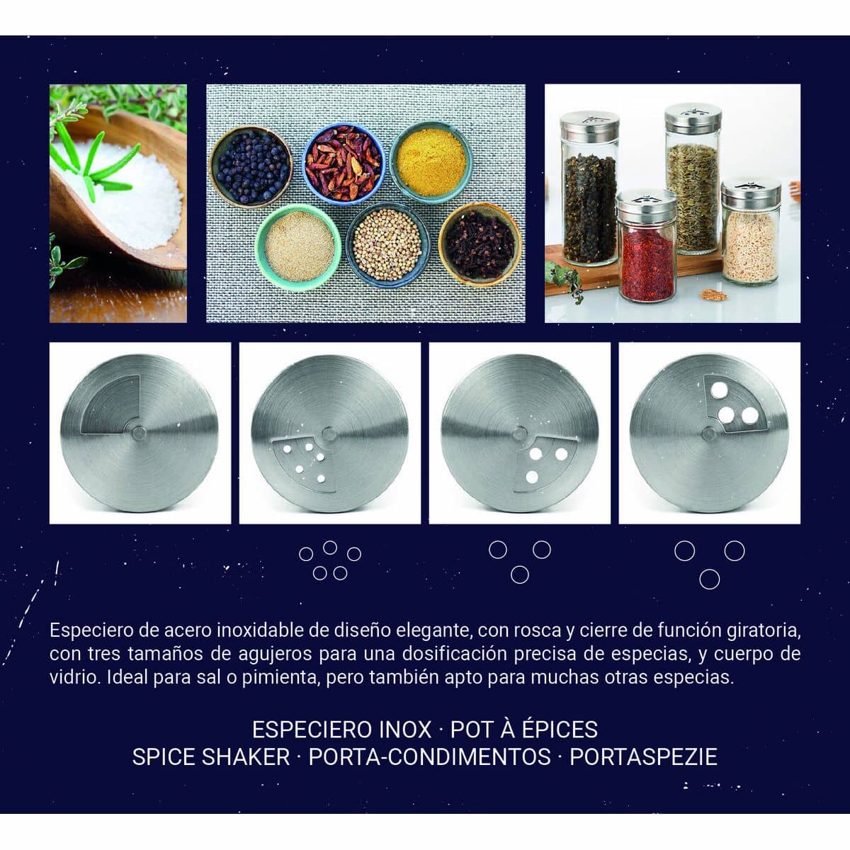 Especiero Quttin 170 ml 5 x 5 x 14 cm (24 Unidades)
