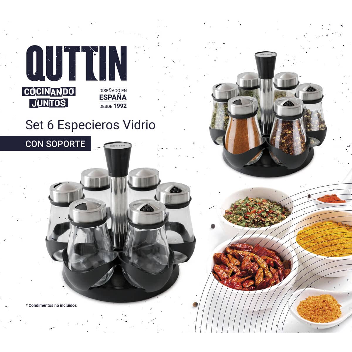 Especiero Quttin 17,8 X 17,8 X 16,3 CM (6 Piezas) (8 Unidades)
