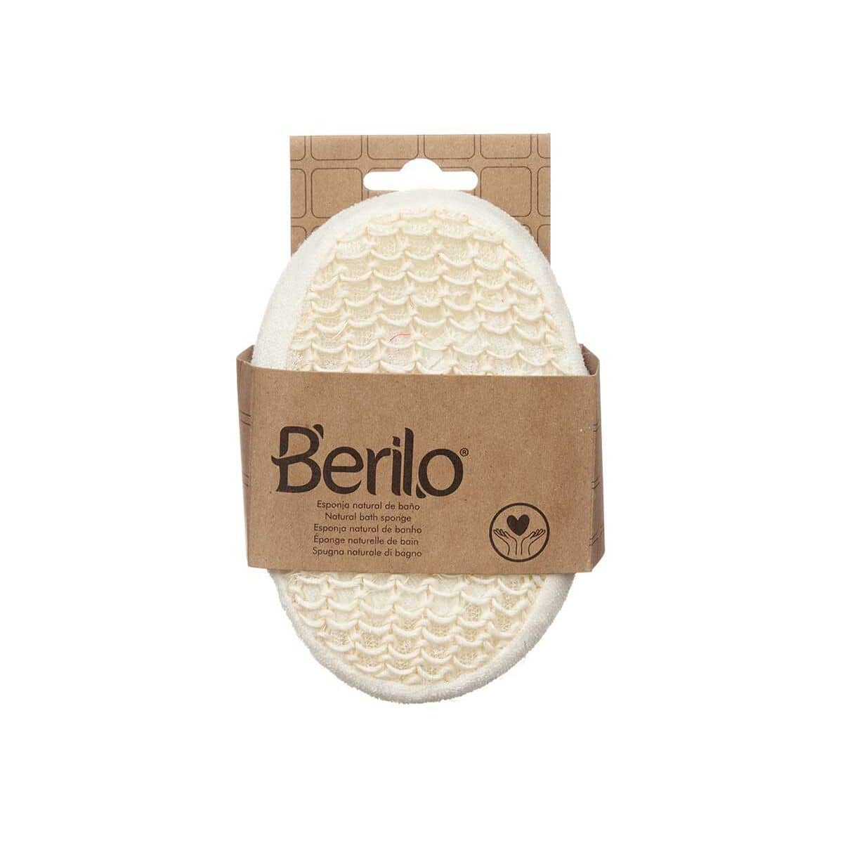 Esponja Corporal Berilo Blanco Beige 11 x 15 x 5 cm (12 Unidades)