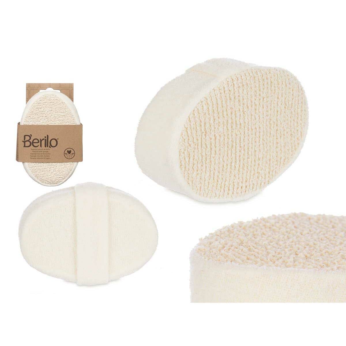 Esponja Corporal Berilo Blanco Beige 15 x 5 x 10 cm (12 Unidades)