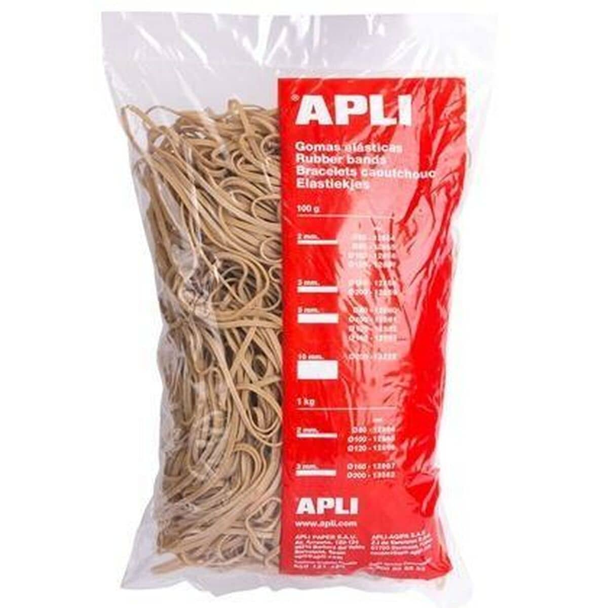 Gomas elásticas Apli Marrón 100 x 5 mm (10 Unidades)