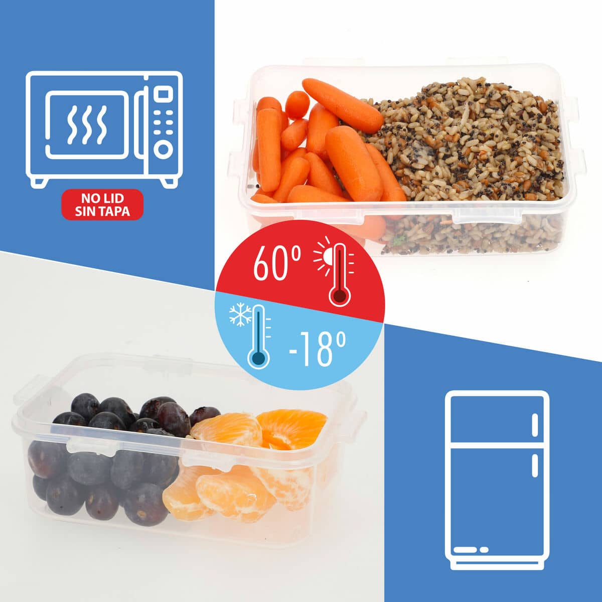 Set de Recipientes de Cocina Herméticos Apilables Max Home 29 x 12 x 20 cm 6 Unidades