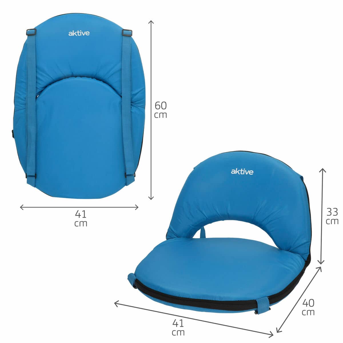 Respaldo para Asiento Aktive 41 x 33 x 40 cm Azul Plegable (2 Unidades)