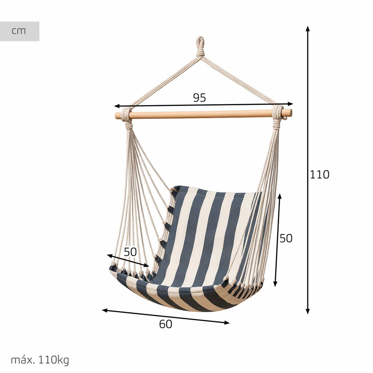 Hamaca Colgante Aktive 95 X 110 X 50 CM (2 Unidades)