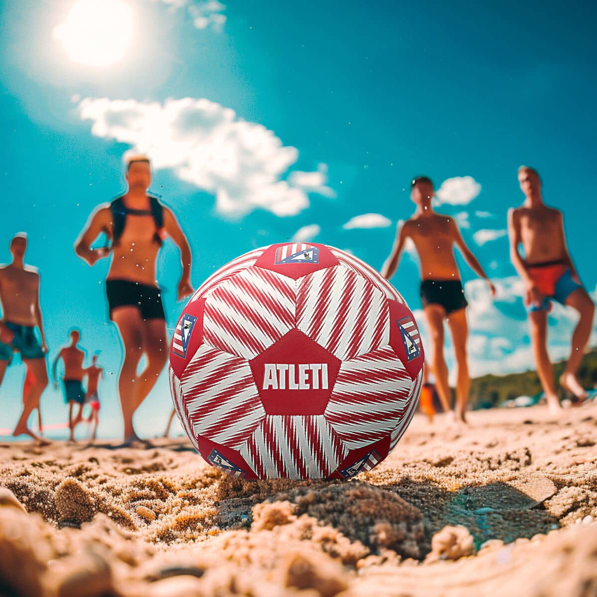 Balón de Fútbol Playa Atlético Madrid Talla 5 (12 Unidades)