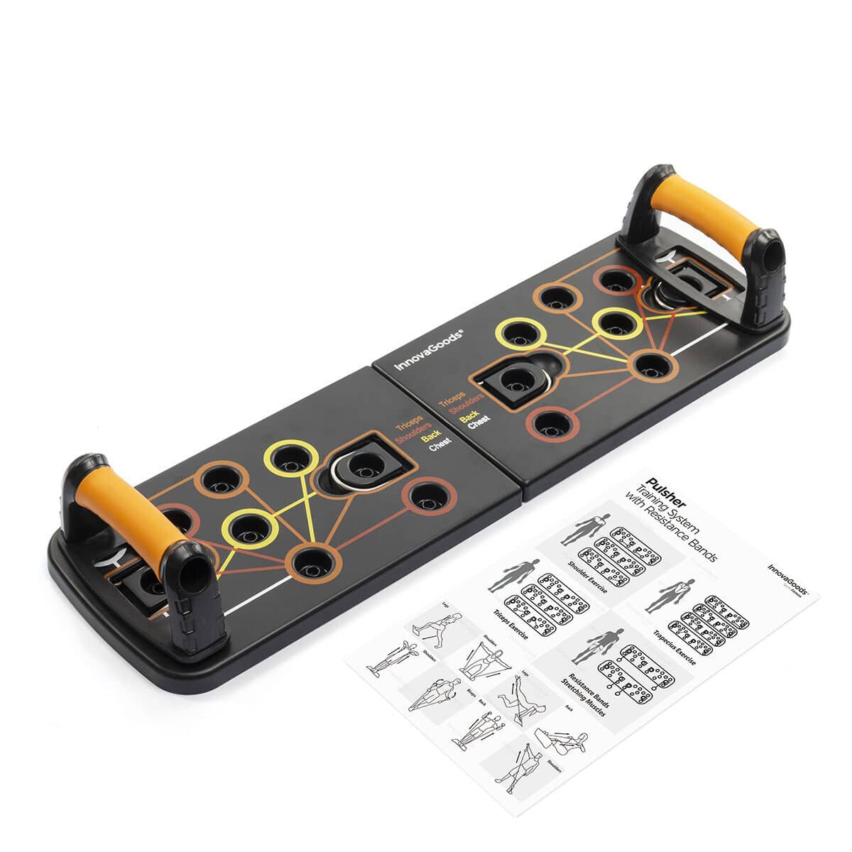 Tabla de Flexiones Push-Up con Bandas de Resistencia y Guía de Ejercicios InnovaGoods (Reacondicionado A)