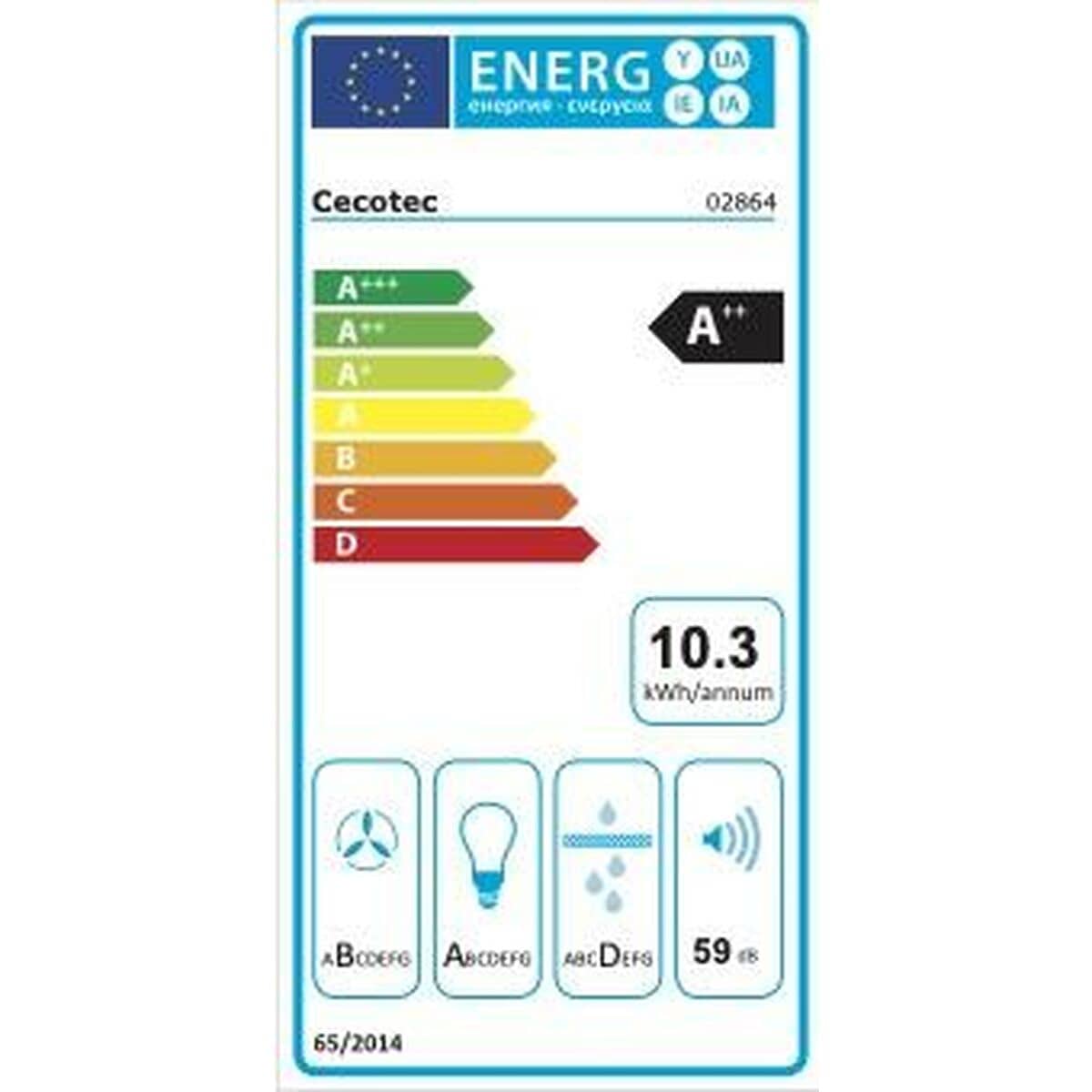 Campana Cecotec Bolero Flux TLT 605500 Blanco 490 m3/h 60 cm
