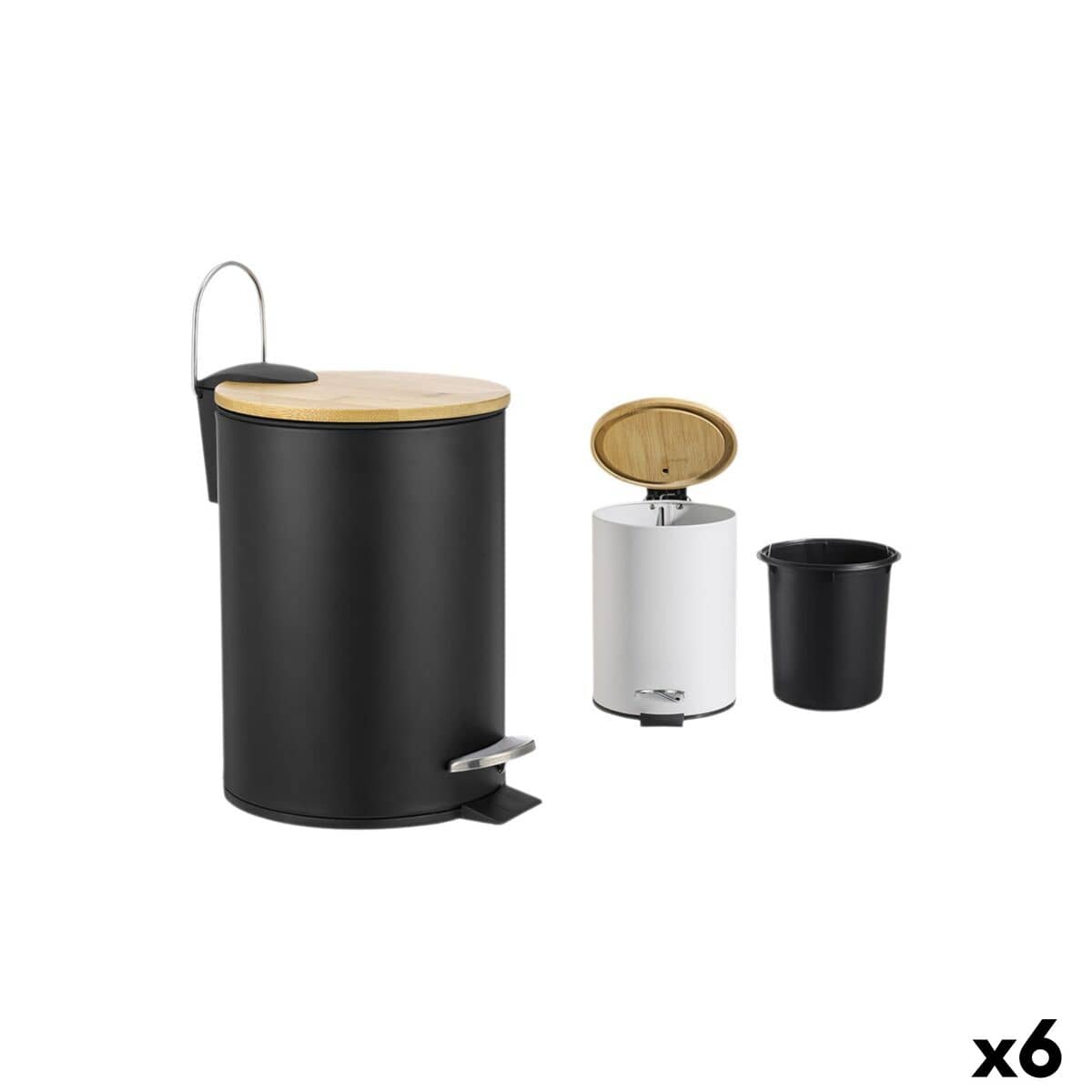 Papelera con Pedal Confortime 3 L (6 Unidades)