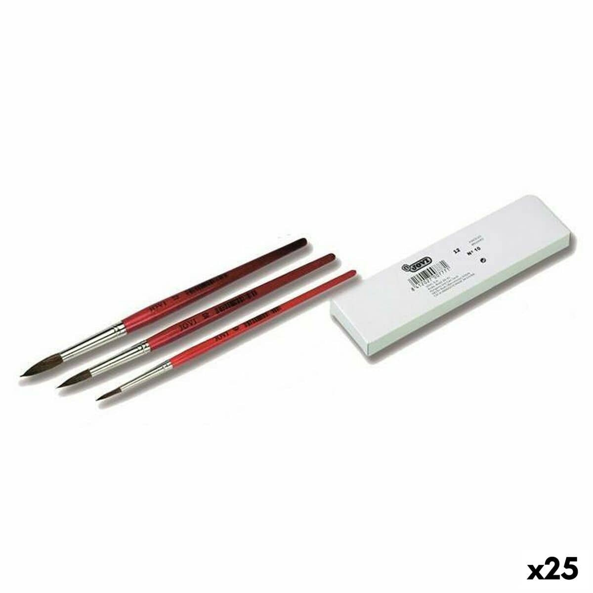 Pinceles Jovi PONEY Nº3 Marrón 178 mm 5,5 mm 12 Piezas (25 Unidades)