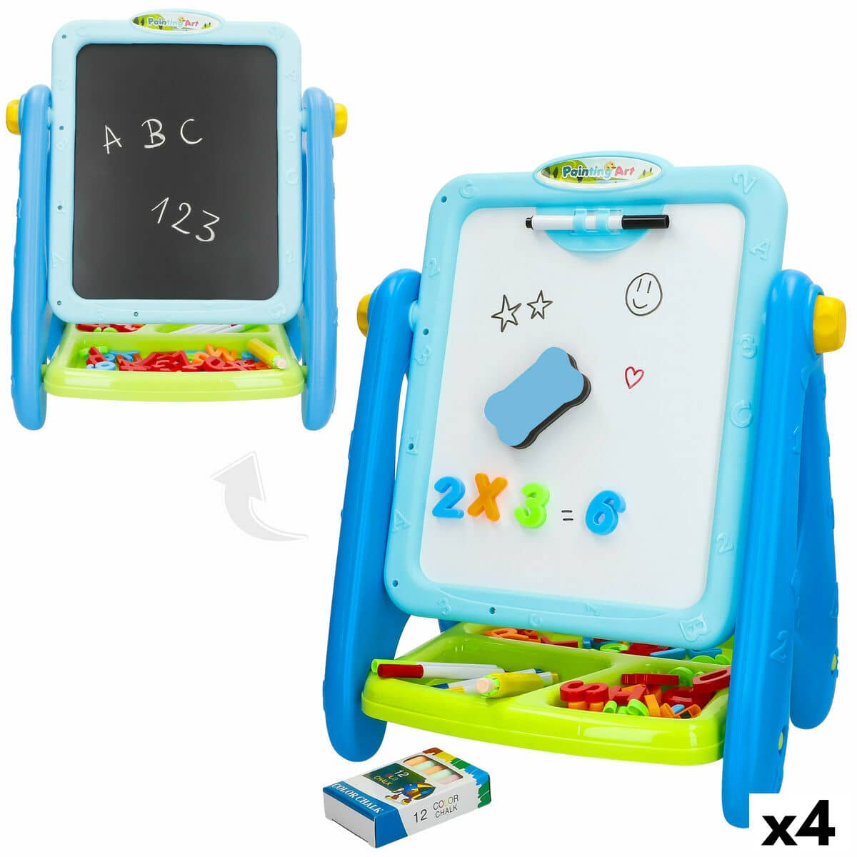 Pizarra de Doble Cara 36 x 42 x 26 cm 4 Unidades