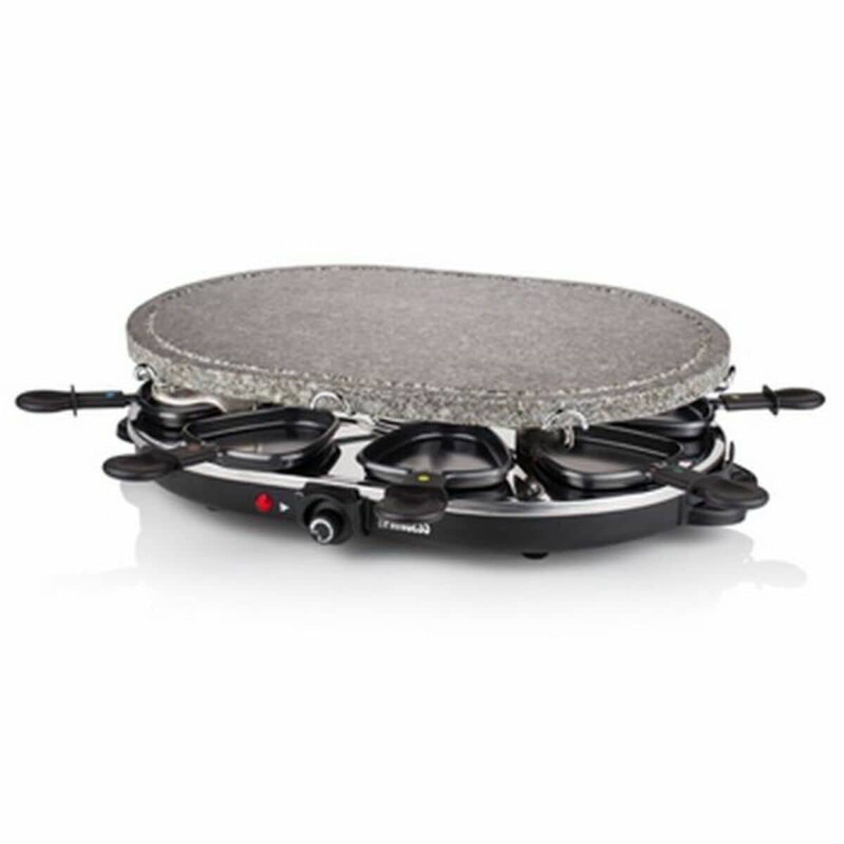 Raclette Princess 8 Oval Stone Grill Party Negro Gris 5