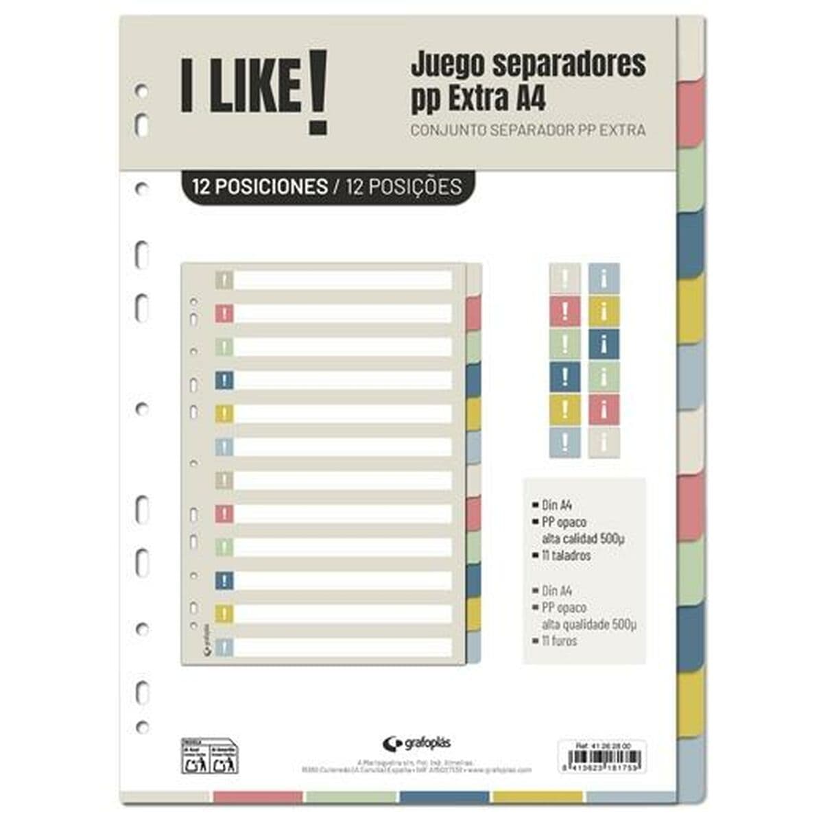 Separadores Grafoplas I Like Polipropileno