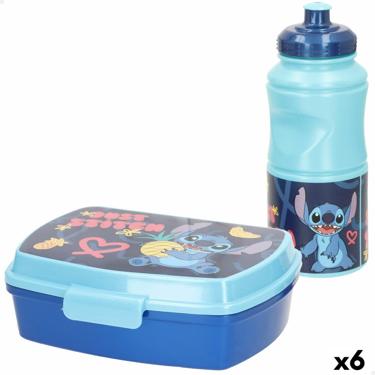Fiambrera Stitch 380 ml 17 x 5,5 x 13,5 cm Botella (6 Unidades)