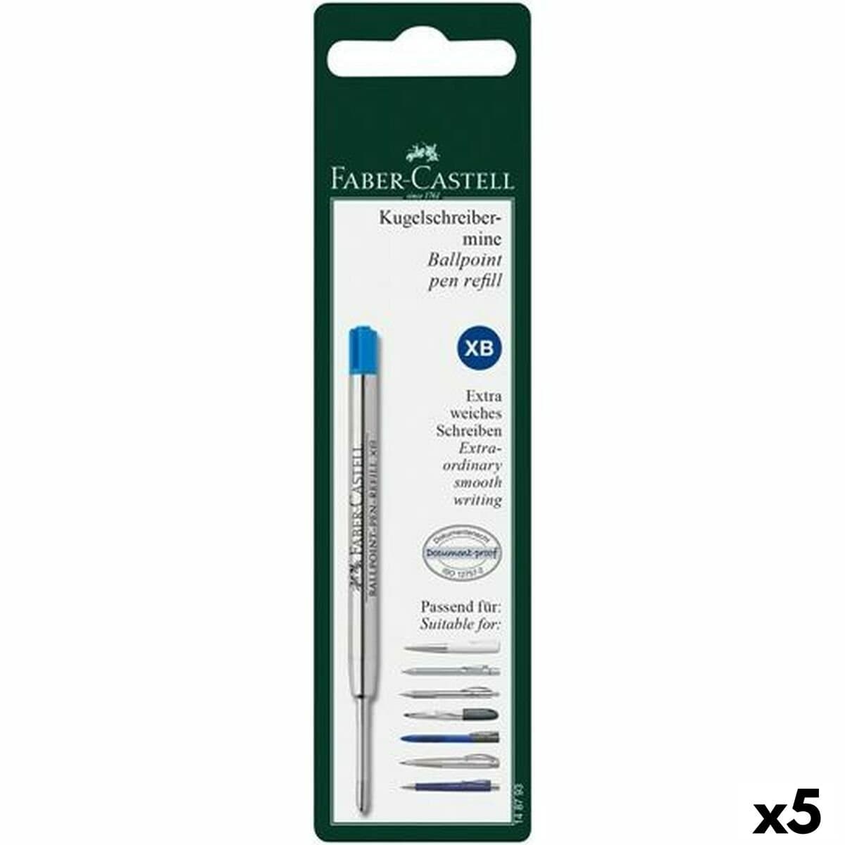 Recambios Faber-Castell Bolígrafo 0,6 mm Azul (5 Unidades)
