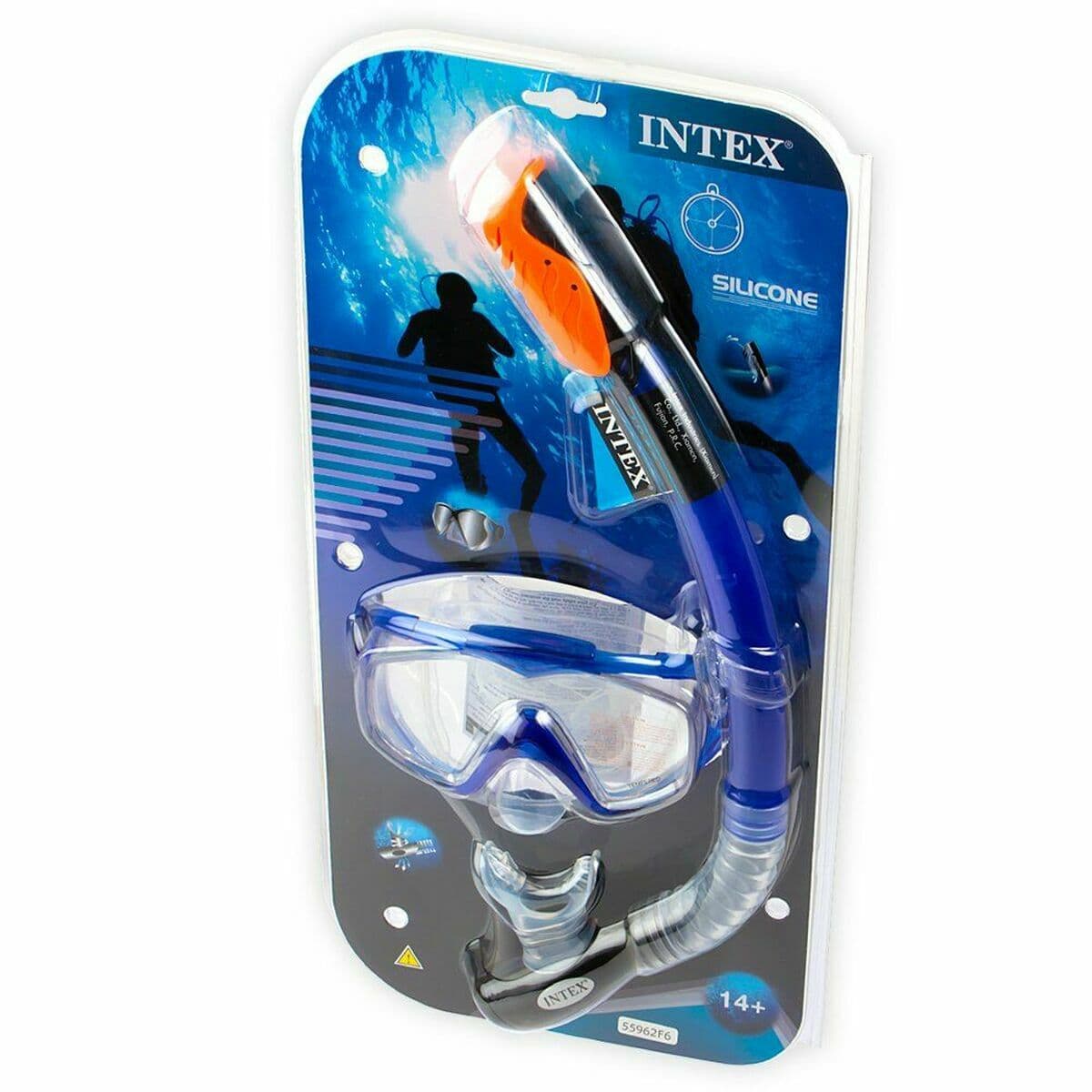 Gafas de Buceo con Tubo Intex Aqua Pro Swim Azul