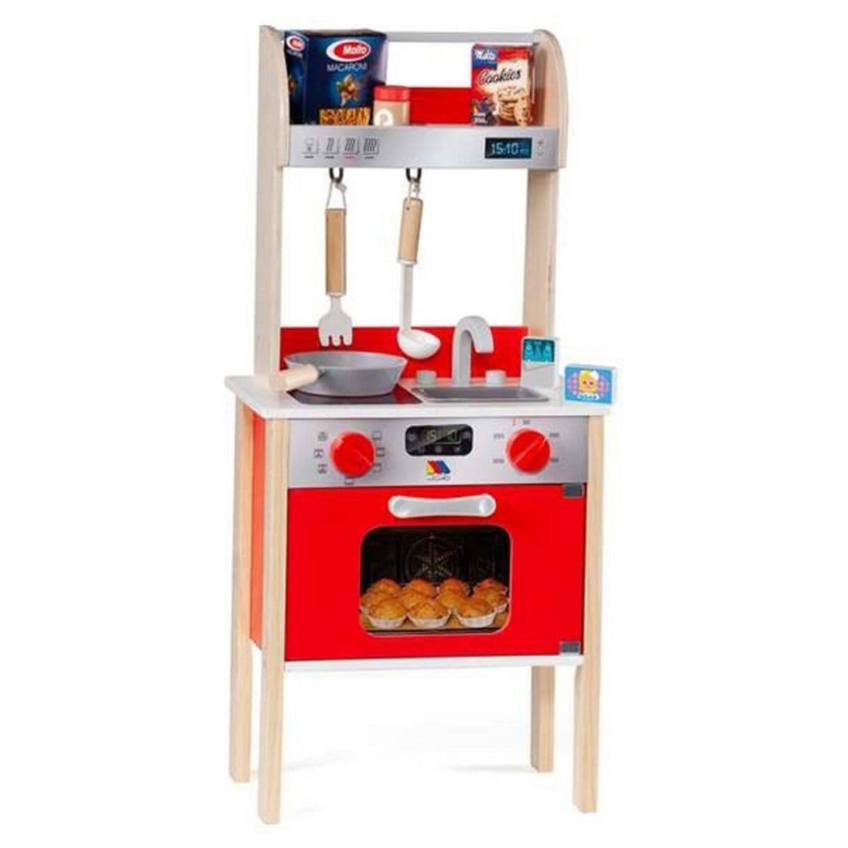 Cocina de Juguete Moltó 21293 Madera Rojo (10 pcs)