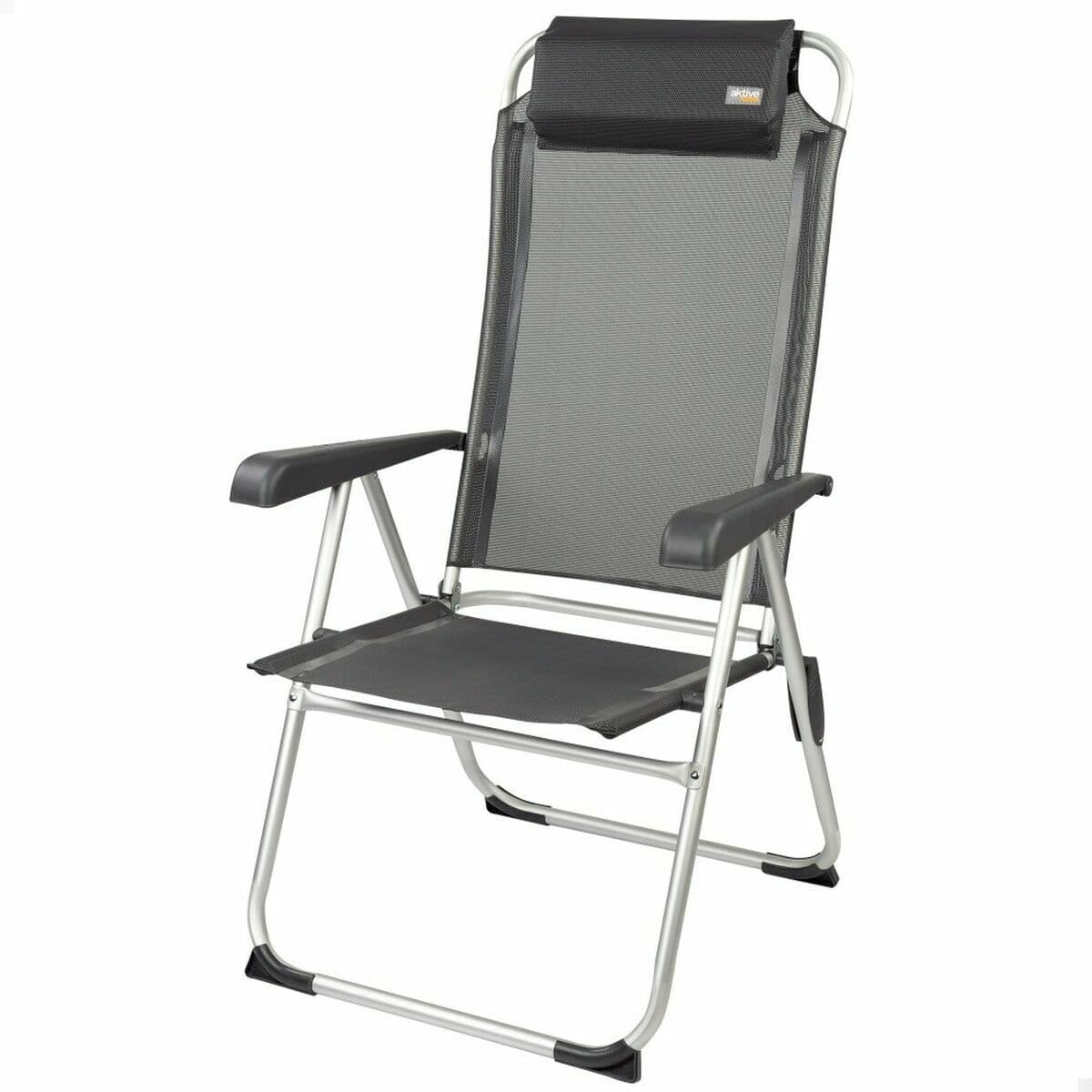Silla Plegable con Reposacabezas Aktive Negro 44 x 55 x 101 cm