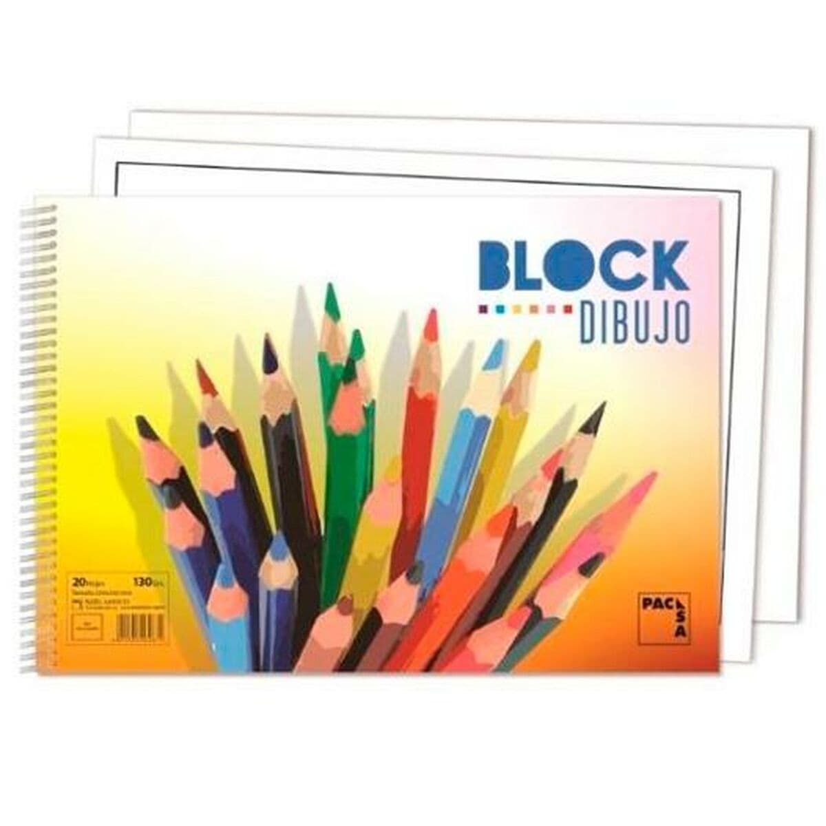 Bloc de dibujo Pacsa 20 Hojas 33 x 23 cm Sin recuadro