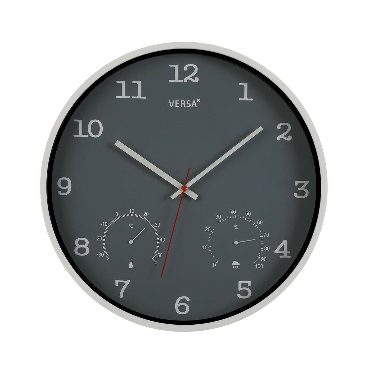 Reloj de Pared Versa Gris Plástico (4,3 x 35,5 x 35,5 cm)