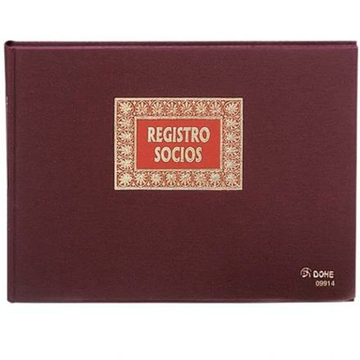 Libro Registro de Socios DOHE 09914 Burdeos A4 Folio 100 Hojas