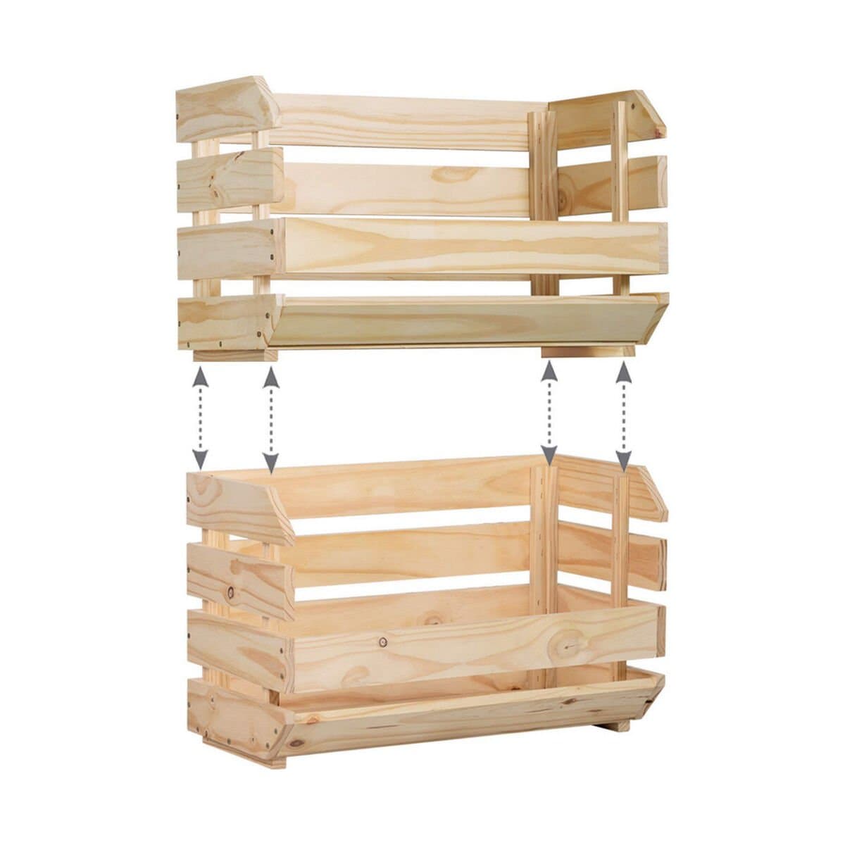 Caja Organizadora Apilable Astigarraga Natural Madera Pino