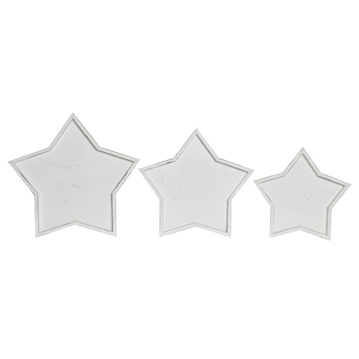 Centro de Mesa DKD Home Decor Blanco Madera 57 x 54 x 3 cm (3 Piezas)